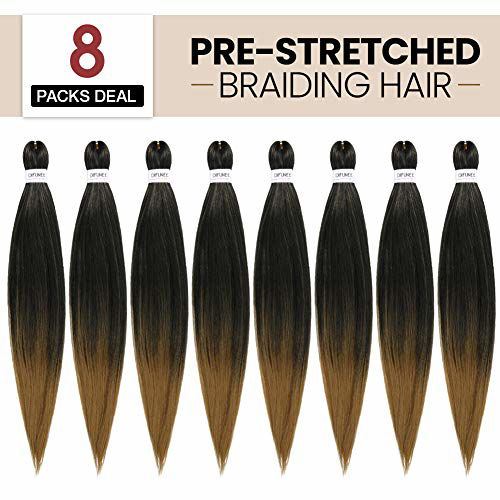 Getuscart Packs Lot Pre Stretched Braiding Hair Ombre Blonde Yaki