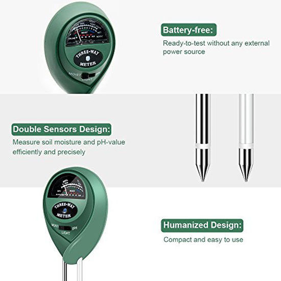 GetUSCart SONKIR Soil PH Meter MS01 3 In 1 Soil Moisture Light PH