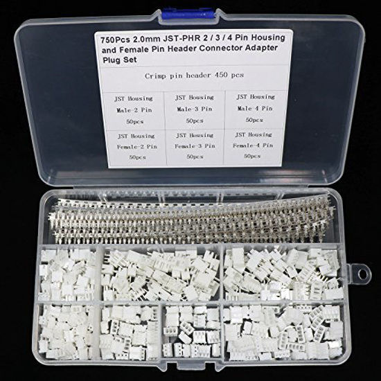 GetUSCart 750 Pcs 2 0mm JST PHR Connector Kit With 2 0mm Female Pin