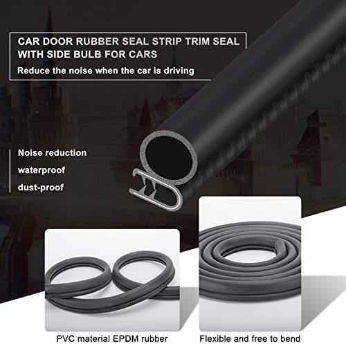 GetUSCart MYFAMIREA Car Door Rubber Seal Strip With Side Bulb 10 Feet