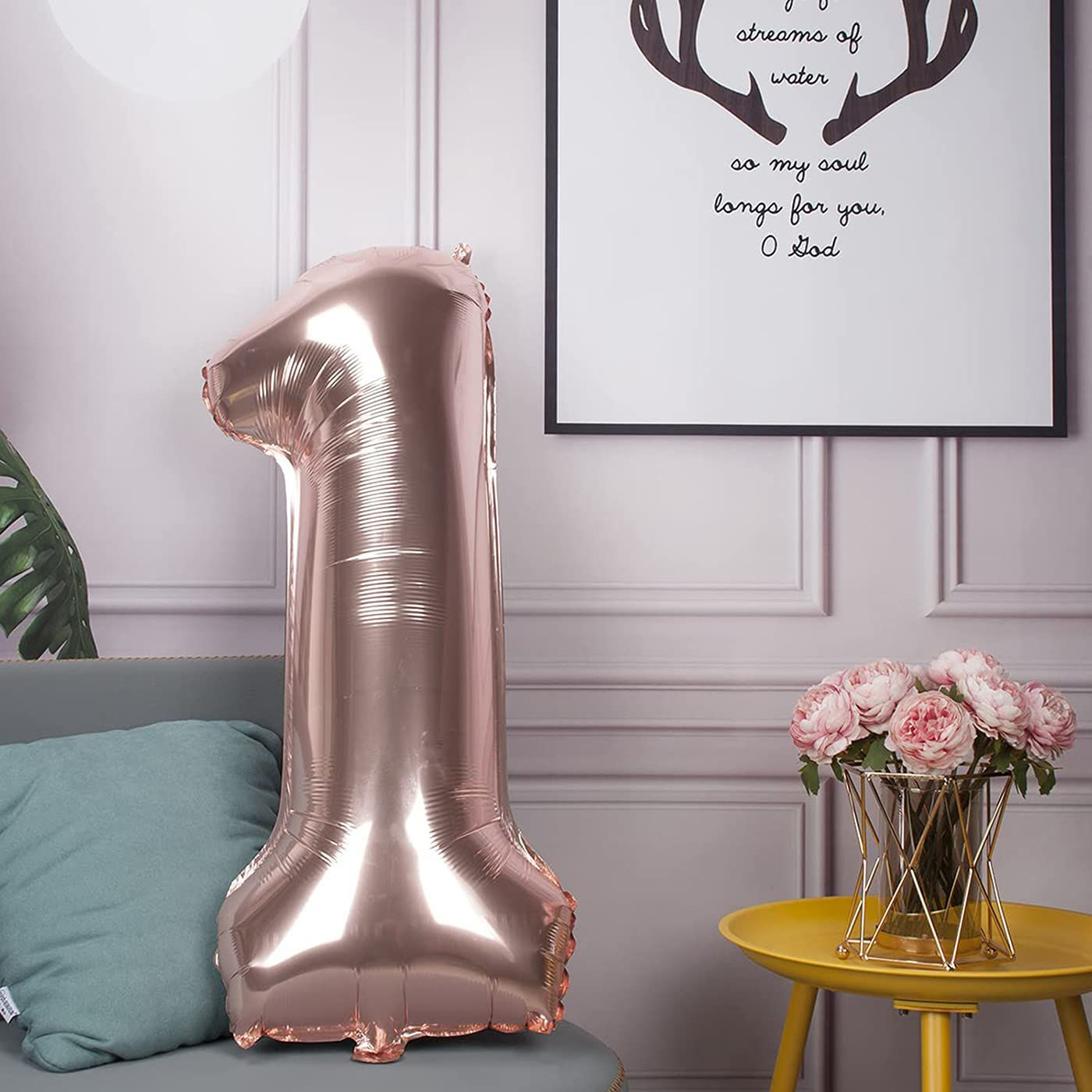 Getuscart Number Balloons Rose Gold Big Giant Jumbo Number Foil