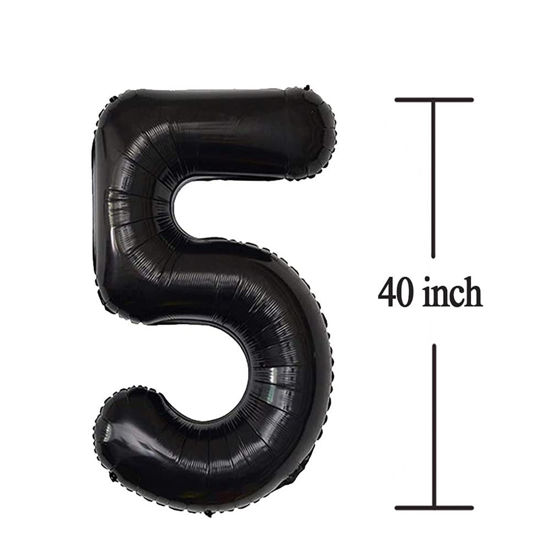 Getuscart Number Balloons Black Big Giant Jumbo Number Foil