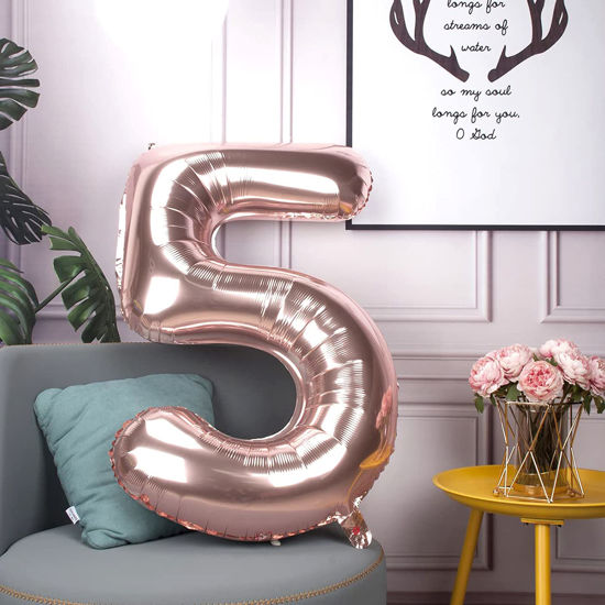 Getuscart Number Balloons Rose Gold Big Giant Jumbo Number Foil