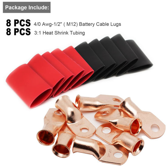 Getuscart Tkdmr Pcs Awg Battery Lugs Copper Wire Lugs Heavy