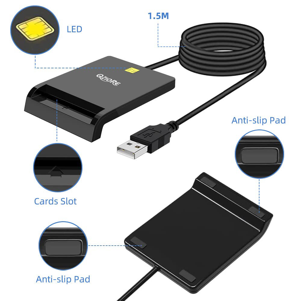 Getuscart Q Ziore Cac Reader Military Smart Cac Card Reader Dod