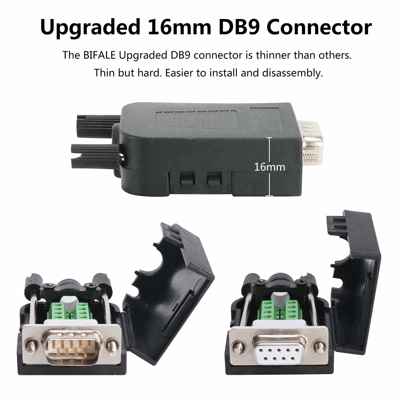 GetUSCart DB9 Breakout Connector 4 Male BIFALE DB9 Solderless