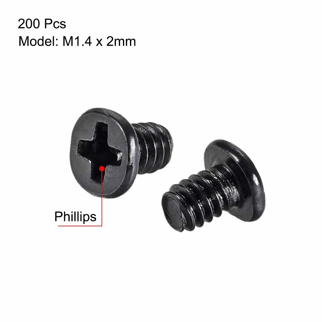 Getuscart Uxcell M X Mm Phillips Screw Fastener Black Mm Dia