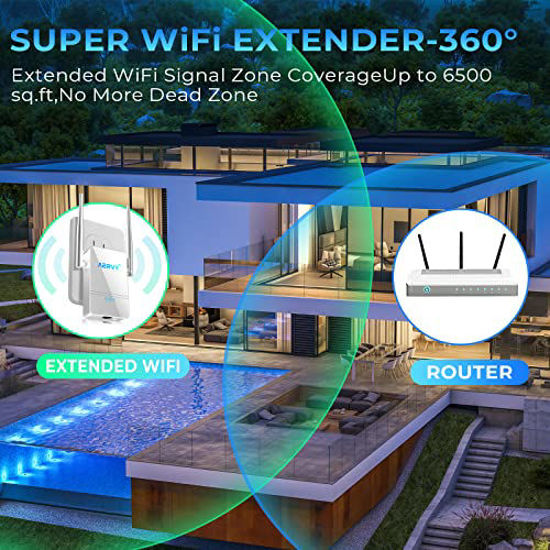 Getuscart Newest Wifi Extender Wifi Range Booster Covers Up To