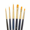 Picture of Princeton Art & Brush Real Value Synthetic Brush Set, Round Size 1, 3 and 5, Shader Size 2, 4 and 6, Gold Taklon