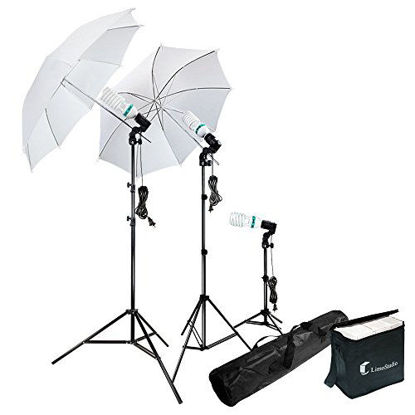 Picture of LimoStudio, LMS103, Soft Lighting Umbrella Kit, Day Light Color, 700 Watt Output Lighting with Tripod Stands and Carry Bag
