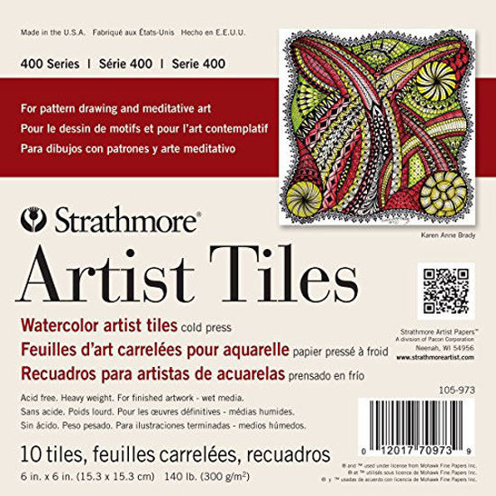 Picture of Strathmore 400 Series Watercolor Artist Tiles, Cold Press, 6"x6", 10 Sheets