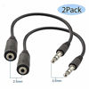 Picture of Seadream 2Pack 6 inch 3-Pole 3.5mm Male to 2.5mm Female Headset Audio Adapter Cable Extender Stereo Jack (2Pack)