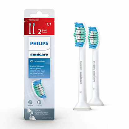 Picture of Genuine Philips Sonicare Simply Clean replacement toothbrush heads, HX6012/04, 2-pk