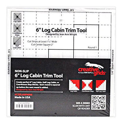 Picture of Creative Grids 6" Log Cabin Trim Tool Quilting Ruler Template CGRJAWMN6