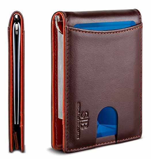 Front Pocket Wallet Thin Leather Wallet Credit Card Holder 
