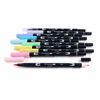 Picture of Tombow 56187 Dual Brush Pen Art Markers, Pastel, 10-Pack. Blendable, Brush and Fine Tip Markers