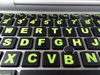 Picture of Keyboard Stickers with Fluorescent Inlays Plus USB Light. Extra Large Symbols. Inlays (Not Printed). Will Not Wear or Fade. U.S. English Laptop & PC