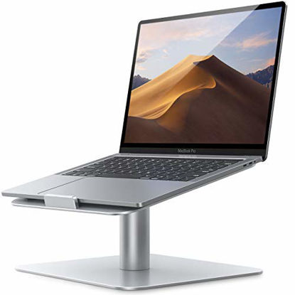 Picture of Swivel Laptop Stand, Lamicall Laptop Riser - [360-Rotating] Ergonomic Aluminum Computer Desk Holder Compatible with MacBook, Air, Pro, Dell XPS, HP and More 10" - 17.3" Notebook - Sliver