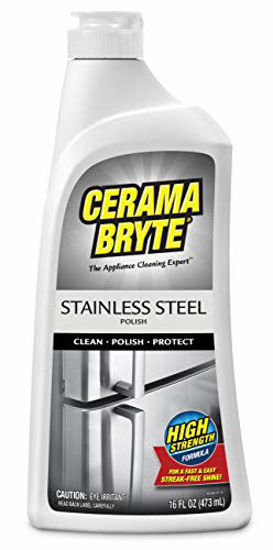 Picture of Cerama Bryte Stainless Steel Polish, 16 Ounce, Streak-Free Shine, Clean and Protect, High Strength Formula