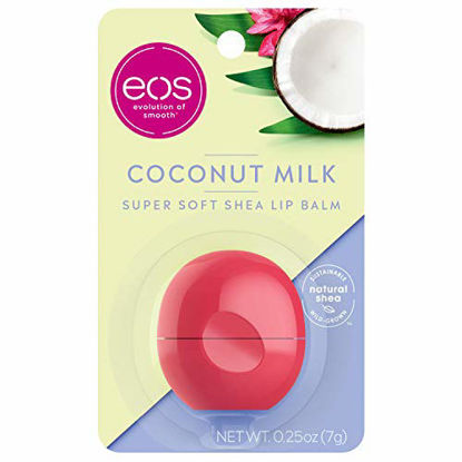 Picture of eos Super Soft Shea Lip Balm - Coconut Milk | 24 Hour Hydration | Lip Care to Moisturize Dry Lips | Gluten Free | 0.25 oz