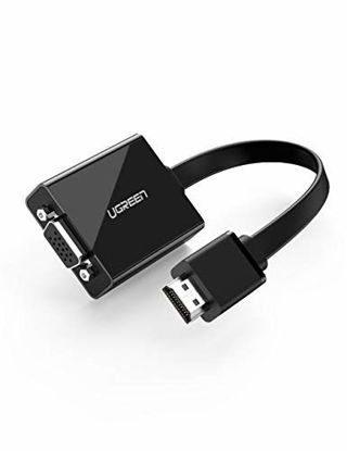 Picture of UGREEN Active HDMI to VGA Adapter with 3.5mm Audio Jack HDMI Male to VGA Female up to 1080P for PC, Laptop, Ultrabook, Raspberry Pi, Chromebook (Black)