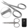 Picture of 3 Swords Germany - brand quality STAINLESS STEEL INOX CURVED COMBINED CUTICLE & NAIL SCISSORS with case for manicure pedicure for professional finger & toe nail care Made in Solingen Germany (90419)