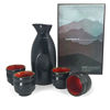 Picture of Happy Sales 5 piece Ceramic Sake set - Red & Black