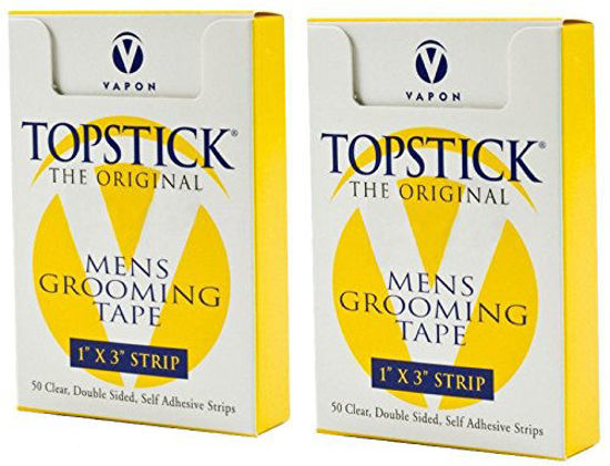 Picture of Vapon Topstick 1" X 3" - 50 Strips in each box (2 boxes) Hypo-Allergenic All Purpose Clear Double Tape