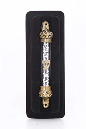 Picture of Zuluf Gold Plated Mezuzah with Scroll (5 inches) HLG010