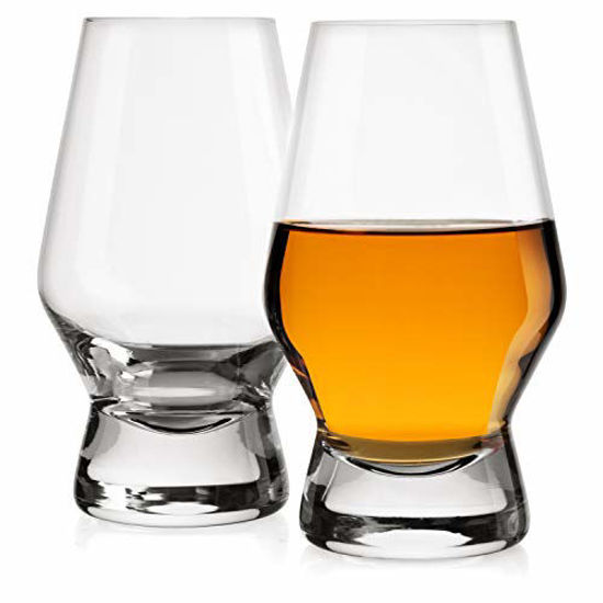 JoyJolt Halo Crystal Whiskey Glasses, Set of 2. Perfect Whisky Glass or