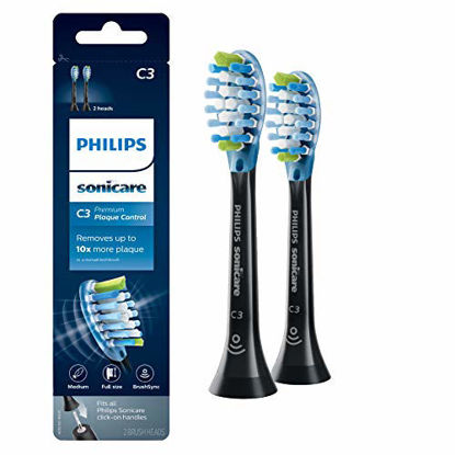 Picture of Genuine Philips Sonicare C3 Premium Plaque Control Toothbrush Head, HX9042/95#, 2-pk, Black