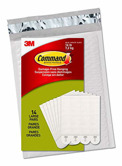 Command Picture Hanging Strips Heavy Duty, Large, White, Holds 16 lbs,  14-Pairs 