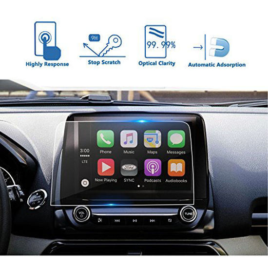 Picture of LFOTPP Fit for 2018-2020 Ford EcoSport SYNC 3 8 Inch Tempered Glass Car Navigation Screen Protector, [9H] Infotainment System Screen Center Touchscreen Protector Anti Scratch High Clarity