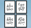 Picture of Bathroom Quotes and Sayings Art Prints | Set of Four Photos 8x10 Unframed | Great Gift for Bathroom Decor