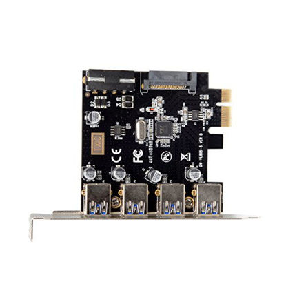 Picture of CY 4 Ports PCI-E to USB 3.0 HUB PCI Express Expansion Card Adapter 5Gbps for Motherboard