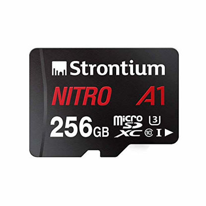 Picture of Strontium Nitro 256GB Micro SDXC Memory Card 100MB/s A1 UHS-I U3 Class 10 w/ Adapter High Speed For Smartphones Tablets Drones Action Cams (SRN256GTFU3A1A)