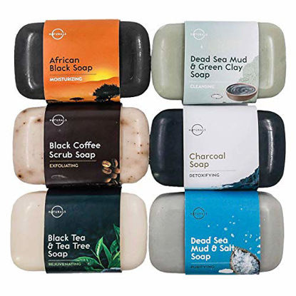 O Naturals 6 Piece Moisturizing Body Wash Soap Bar Collection 100% Natural & Organic, Infused