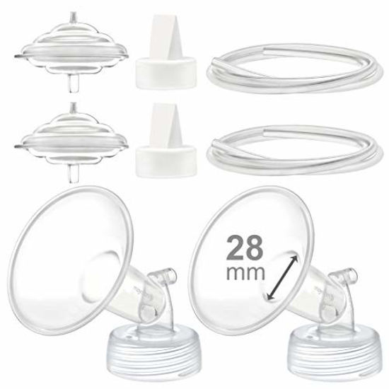 Picture of Maymom Pump Parts Compatible with Spectra S2 Spectra S1 Spectra 9 Plus Breastpump, Flange (28mm) Valve Tubing Backflow Protector, Not Original Spectra Pump Parts Not Original Spectra S2 Accessories