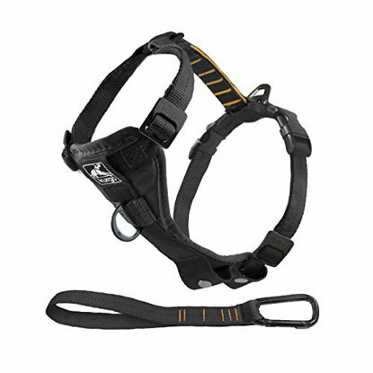 Picture of Kurgo Dog Harness | Pet Walking Harness | Extra Large | Black | No Pull Harness Front Clip Feature for Training Included | Car Seat Belt | Tru-Fit Quick Release Style