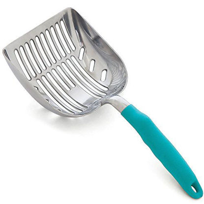 Picture of DuraScoop Jumbo Cat Litter Scoop, All Metal End-to-End with Solid Core, Sifter with Deep Shovel, Multi-Cat Tested Accept No Substitute for the Original (colors may vary)