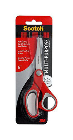 Dependable Industries 3 Pack All Purpose Stainless Steel Scissors Crafts Home Office Sewing, Red