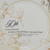 Picture of 50th Wedding Anniversary Love Sees with the Heart Porcelain Plate with Stand by Roman