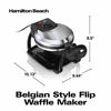 Picture of Hamilton Beach Flip Belgian Waffle Maker with Browning Control, Non-Stick Grids, Indicator Lights, Lid Lock and Drip Tray, Stainless Steel (26010R)