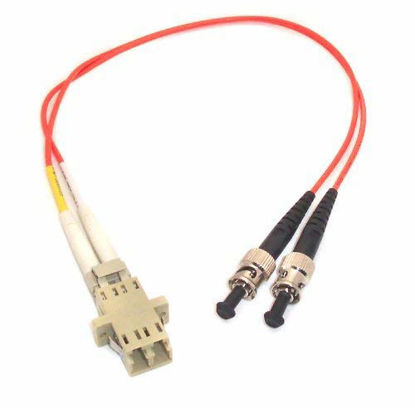 Picture of 1ft Fiber Optic Adapter Cable LC (Female) to ST (Male) Multimode 62.5/125 Duplex