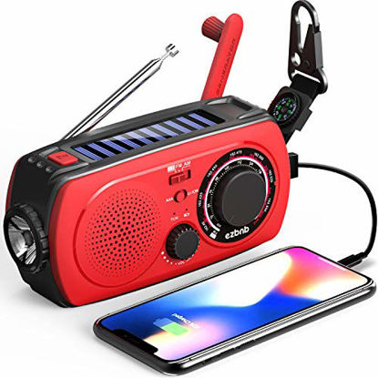Picture of Emergency Solar Hand Crank Portable Radio - NOAA Weather Radio for Household and Outdoor Emergency with Am/Fm, Flashlight, SOS Alert, Cell Phone Charger, 2300mAh Power Bank