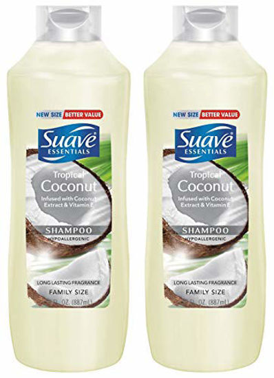 Picture of Suave Essentials Shampoo - Tropical Coconut - Family Size - Net Wt. 30 FL OZ (887 mL) Per Bottle - Pack of 2 Bottles