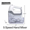 Picture of Hamilton Beach Professional 5-Speed Electric Hand Mixer with Snap-On Storage Case, QuickBurst, Stainless Steel Twisted Wire Beaters and Whisk, White (62652)