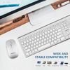 Picture of Wireless Keyboard and Mouse,FENIFOX Full-Size USB Dual System Switching Double Ergonomic Whisper-Quiet Compatible with PC Desktop Computer macOS Windows -Silver White