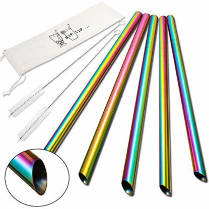 Super Big Large Straws Silicone Tips 11pcs Food Grade Reusable Straw Tips  Only Fit for 1/2 Inch Wide (12mm Diameter) Stainless Steel Straws and  Smoothie Glass straws 