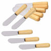 Picture of Wood Handle Butter Spreader, 4 Inch, SourceTon Sandwich Cream Cheese Condiment Knives, Set of 10